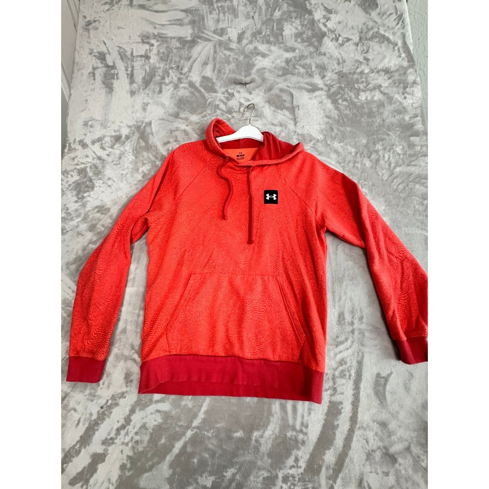 Under Armour Orange‎ Textured Hoodie Sweatshirt Pullover M Athleisure